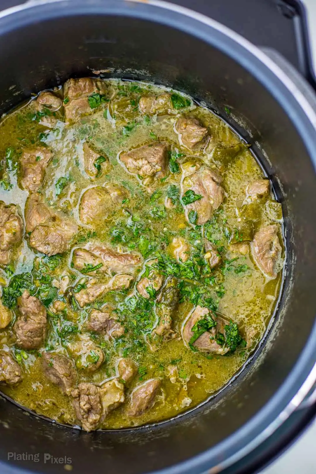 Chile Verde Pork in a pressure cooker