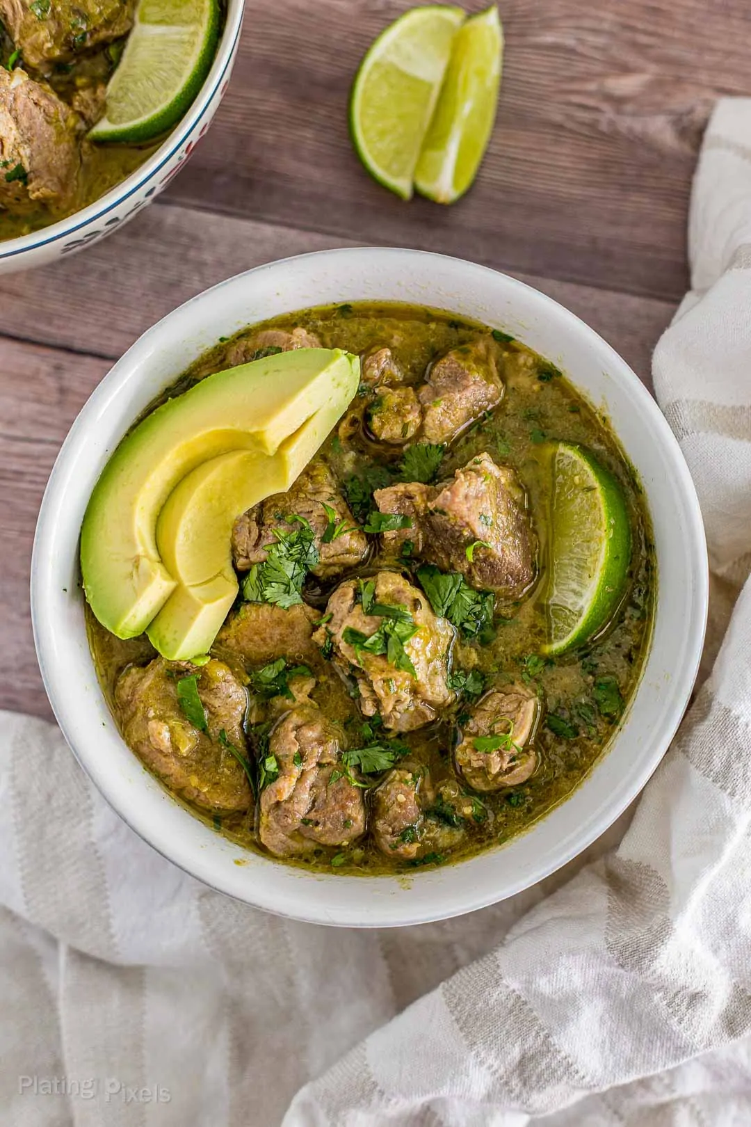 Bowl of prepared Pressure Cooker Chile Verde Pork