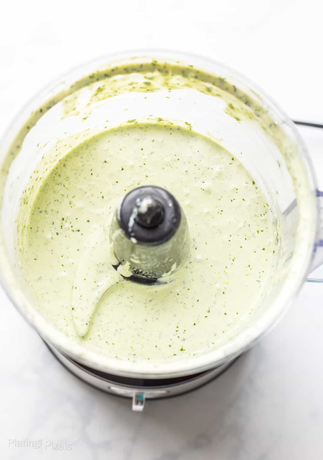 Just blended Cilantro Lime Dressing in a food processor