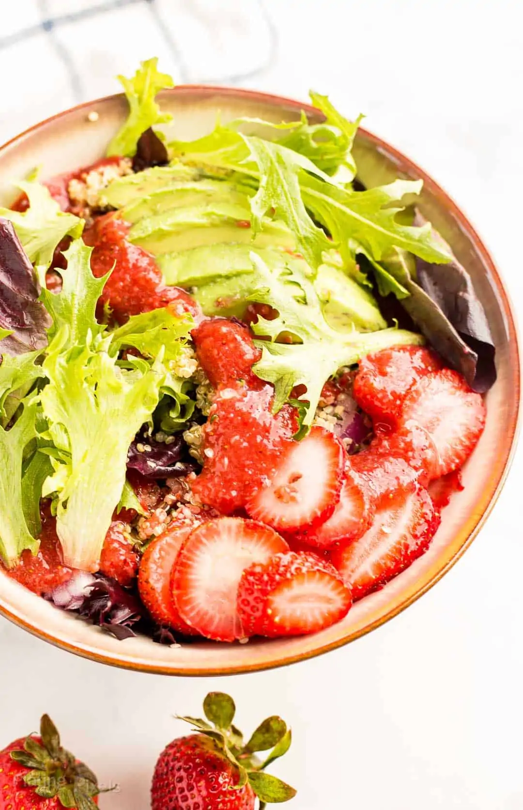 Prepared Summer Strawberry Salad in a bowl