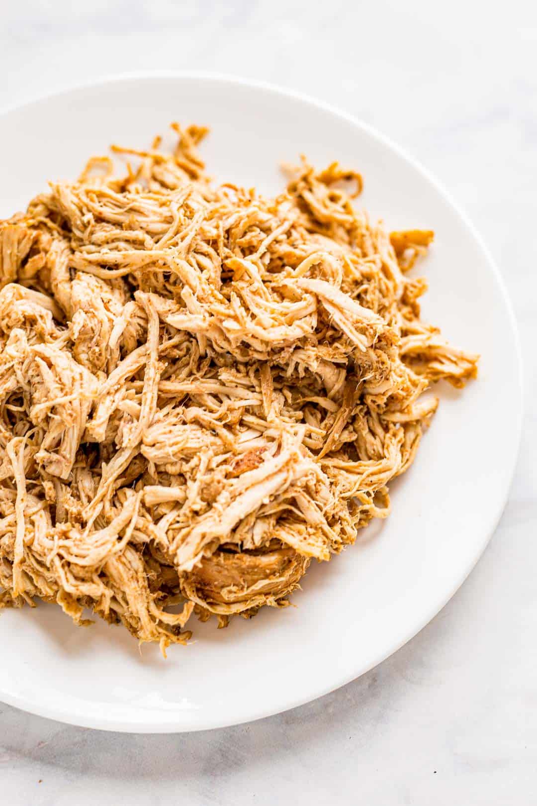 Slow Cooker Shredded Chicken on a plate